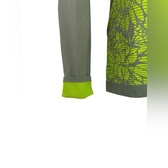 💚 EUC Fabletics Nanette Neon Green & Gray Floral Full-Zip Jacket | Women’s Small - Picture 11 of 13